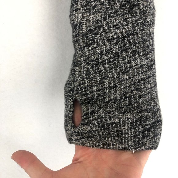 Levi's Women's Size Small Grey Full Zip Long Sleeve Knit Smocked Sweater Jacket - Picture 3 of 11